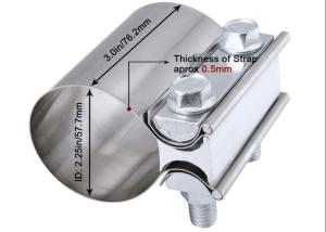 Quality 2.25 Inch 2 1/4 Stainless Exhaust Band Clamp Butt Joint Sleeve wholesale