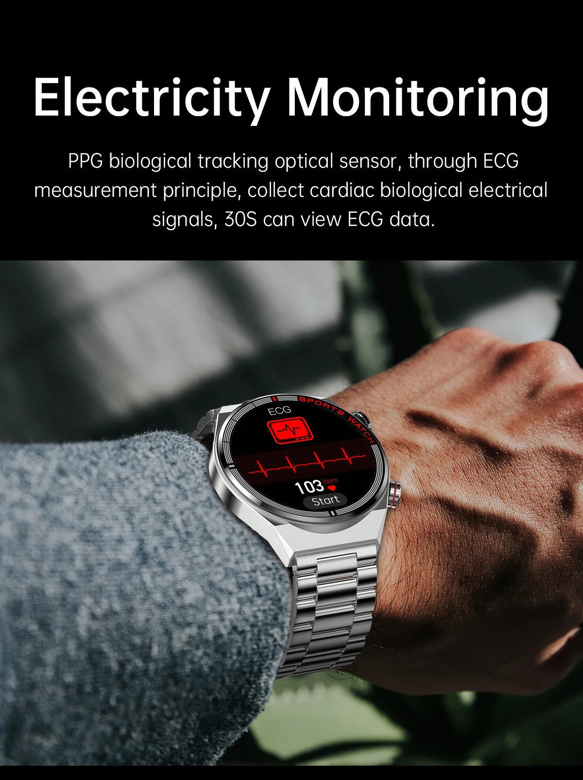 QW39 Smartwatch NFC Android Contactless Payment 1.39 Inch Display ECG PPG