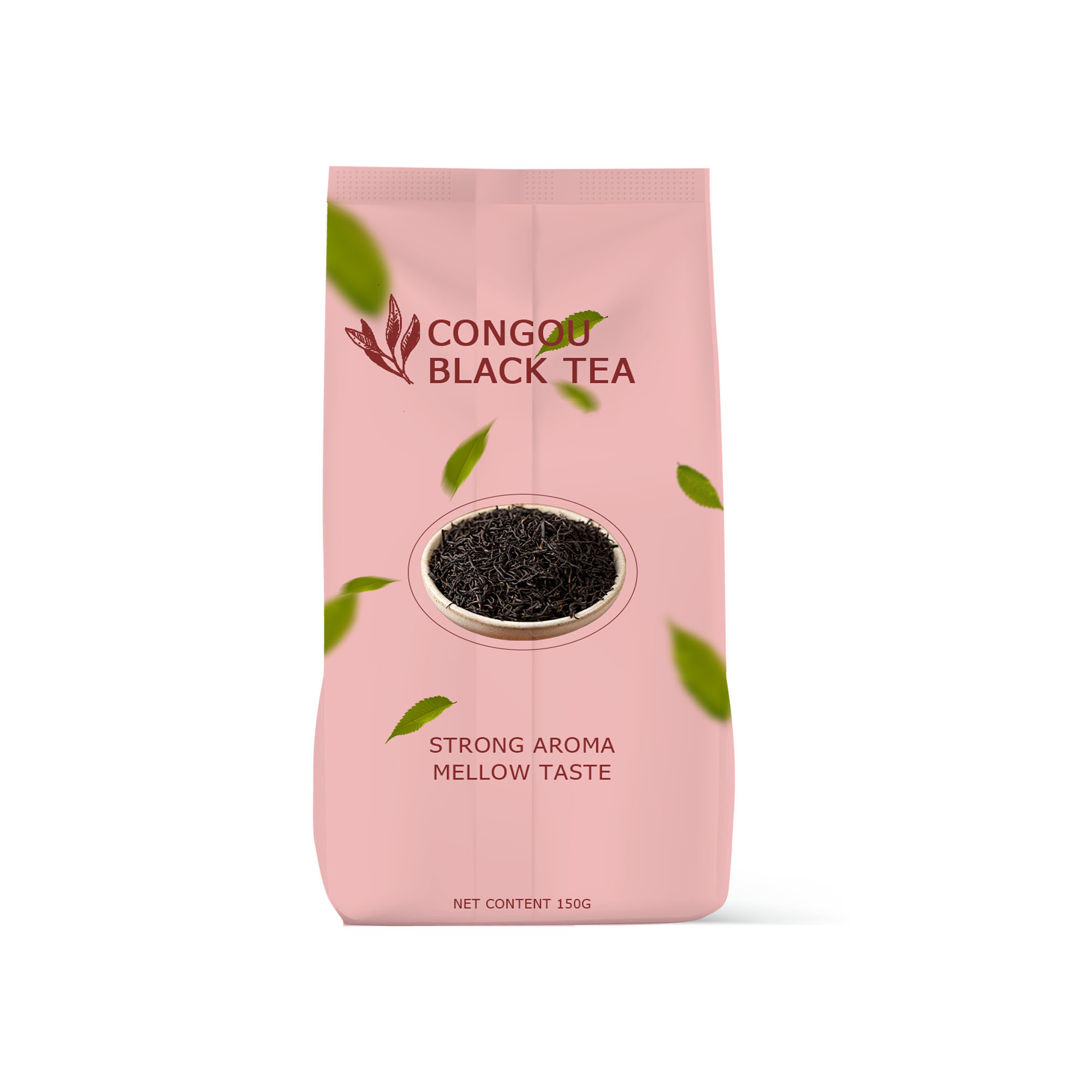 Printed Aluminum Foil Gusseted Polypropylene Bags Green Tea Packing 50g 100g 150g