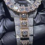 30 Carats Moissanite Bust Down Watch Lab Diamond Watch Mechanical Lab Diamond