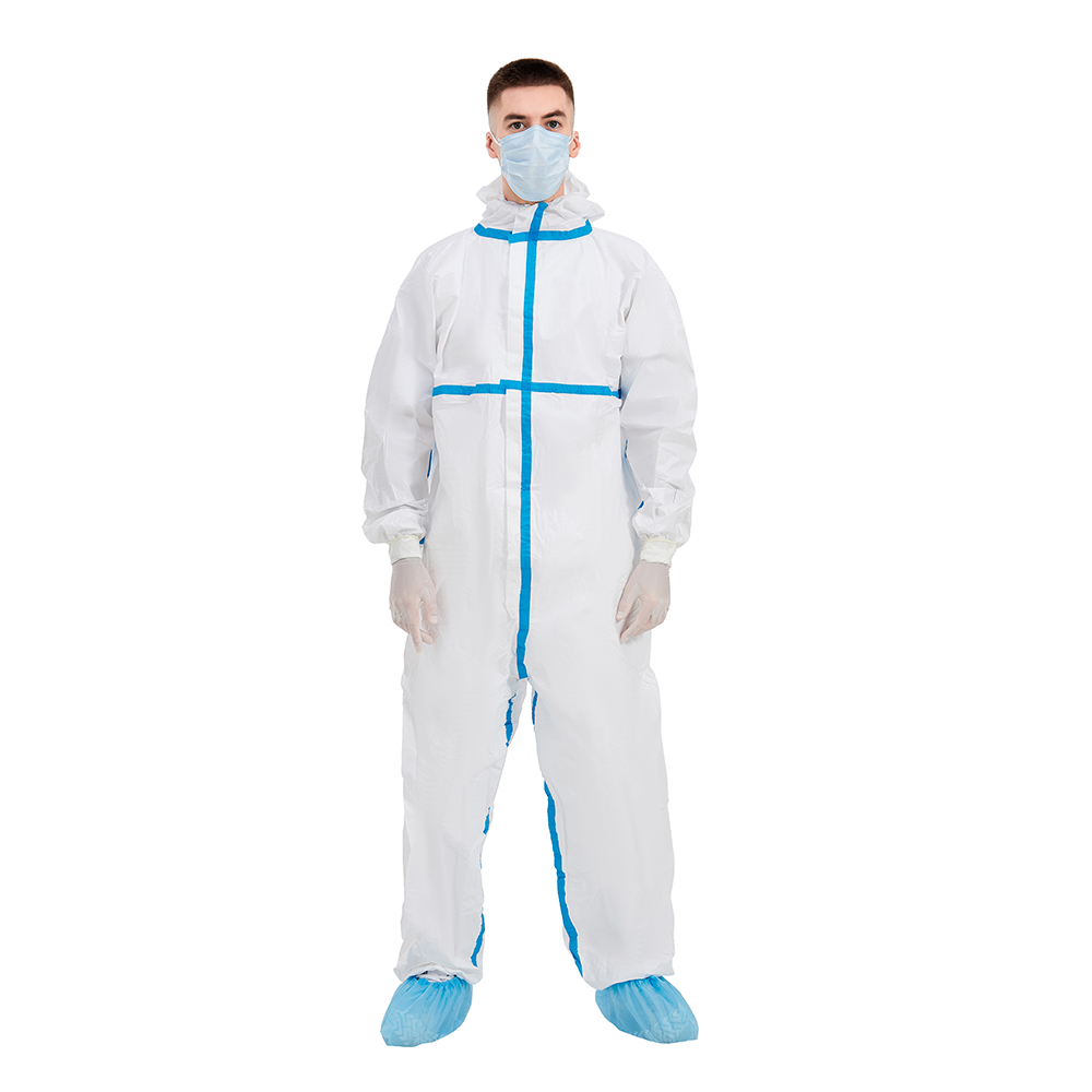 PPE SMS Disposable Protective Coverall Elastic Cuff