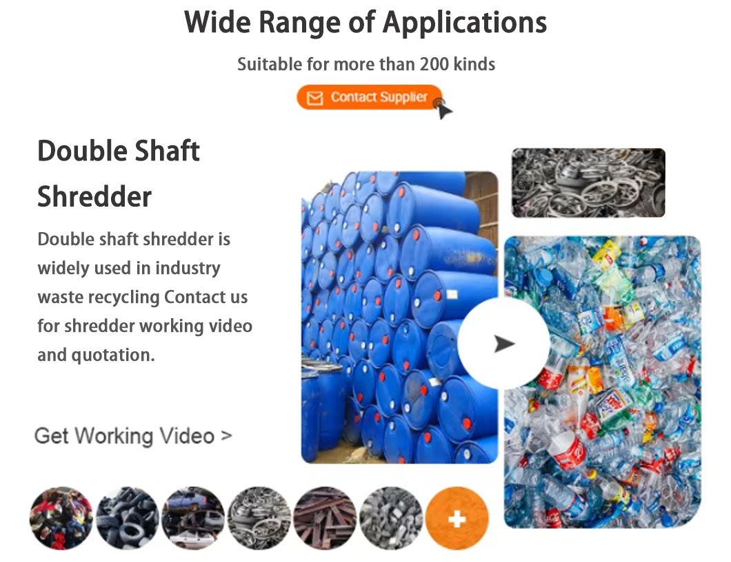 Waste Scrap Two Shaft Shredder Engine Electric Motor Shredder Machine