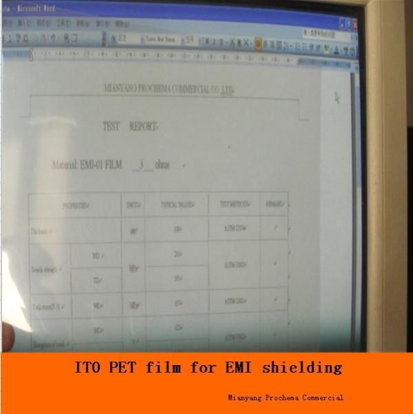 5ohm-100 ohm ITO PET film for EMI shielding