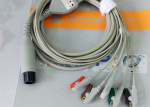Quality Compatible Generic AAMI 6 Pin One Piece Ecg Lead Wires 5 Leads OD 4.00mm wholesale