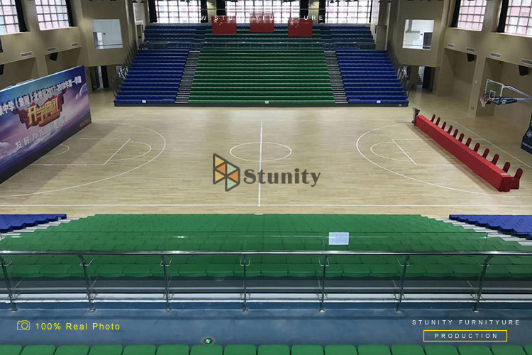 Multi Row Telescopic Bleacher Seating For Sports Games