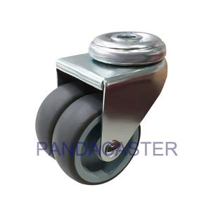 Quality Gray TPR Light Duty Casters Double Wheel Swivel Bolt Hole Caster wholesale