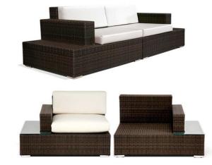 Quality 3pcs poly wicker sofas wholesale