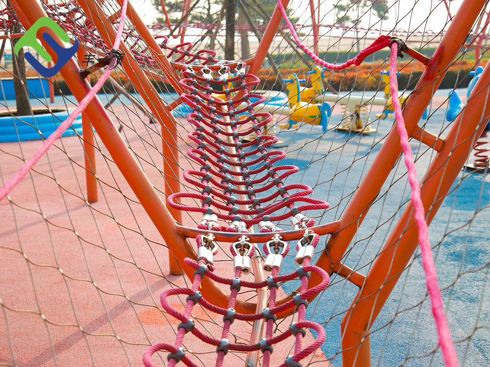 6 Strands 16mm Climbing Playground Combination Rope Anti Mildew For Swing Sets