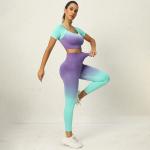 Seamless high-waisted tummy tuck yoga suit stretch hip lift yoga pants peach hip