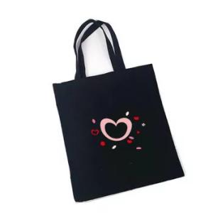 Quality 15KG Carry 12oz Black Reusable Grocery Cotton Tote Bags wholesale