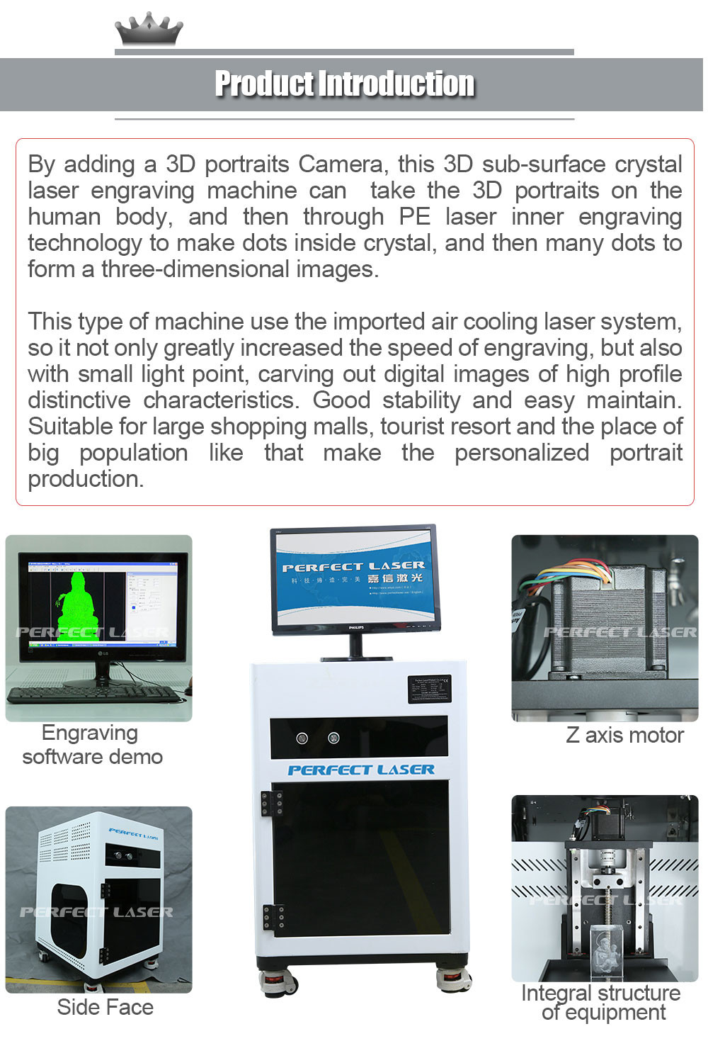 Digital Galvanometer 3D Laser Engraving Systems Air Cooled With 1 Year Warranty