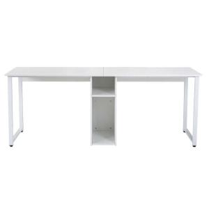 Quality 68.35lbs Weight Home Office Computer Table White Two Person Desk wholesale