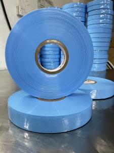 Quality Blue PVC Brush Wire Packaging Film Roll 65mm Diameter wholesale
