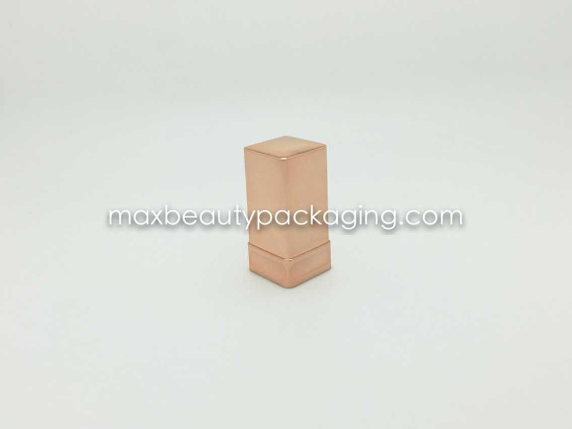 N2059 square straight nail polish cap nail polish packaging plastic cap UV metallic gold color coating finish