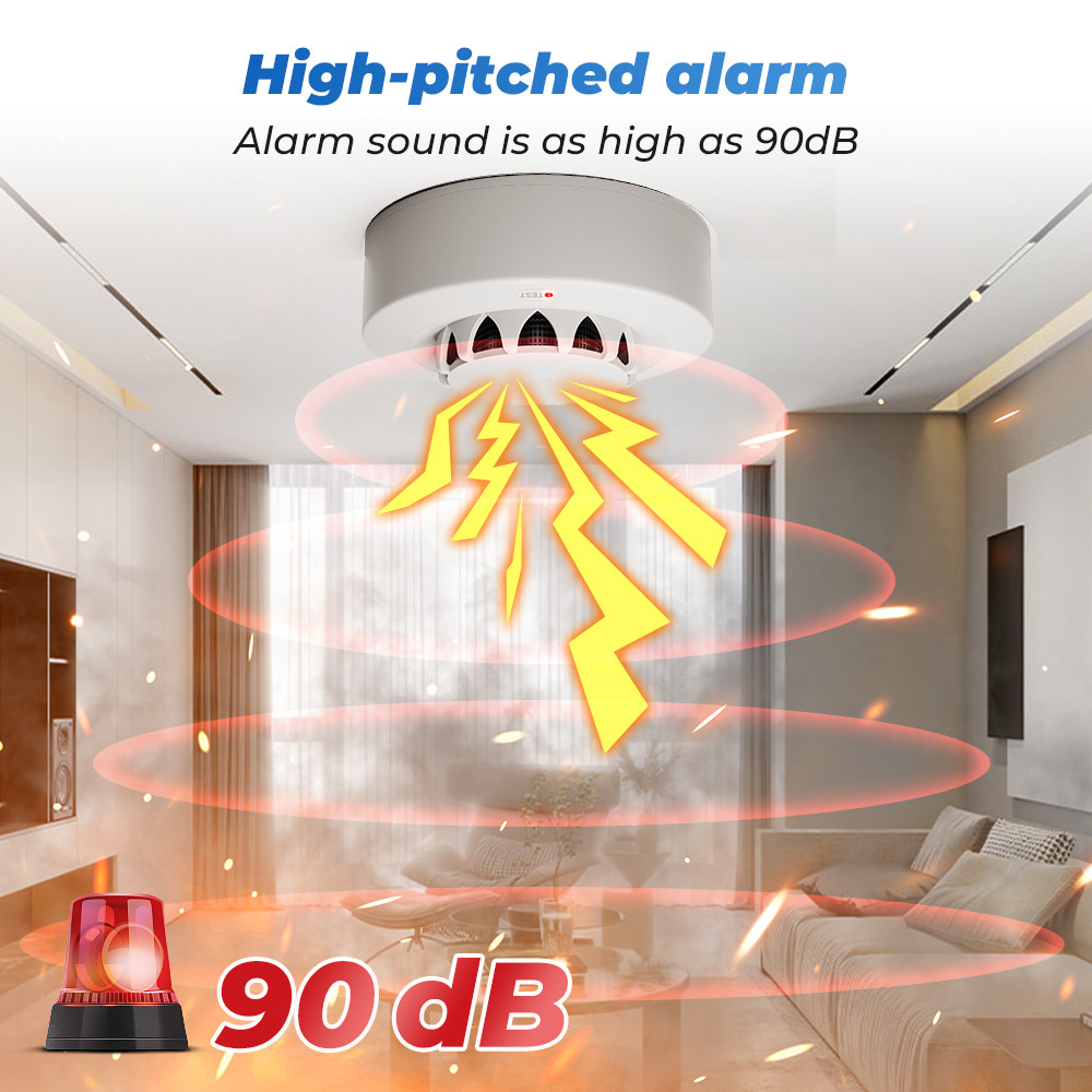 Zigbee Smart Smoke sensor Alarm Tuya90 dB Fire Alarm Home Security System Detector Fire