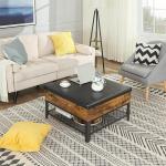 Ottoman Coffee Table For Sale, Storage Coffee Table, Rustic Brown Coffee Table,