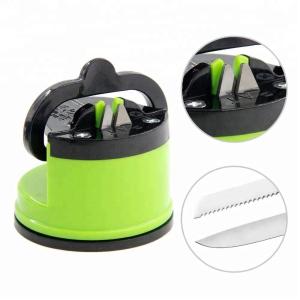 Green Color Manual Kitchen Knife Sharpener Handheld Knife Sharpener Strong Power