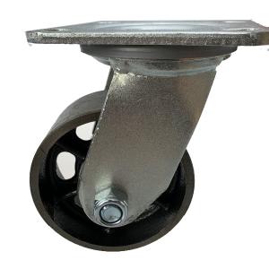 Quality Heavy Load Vintage Casters Cast Iron Wheels Swivel Top Plate Caster 100mm wholesale