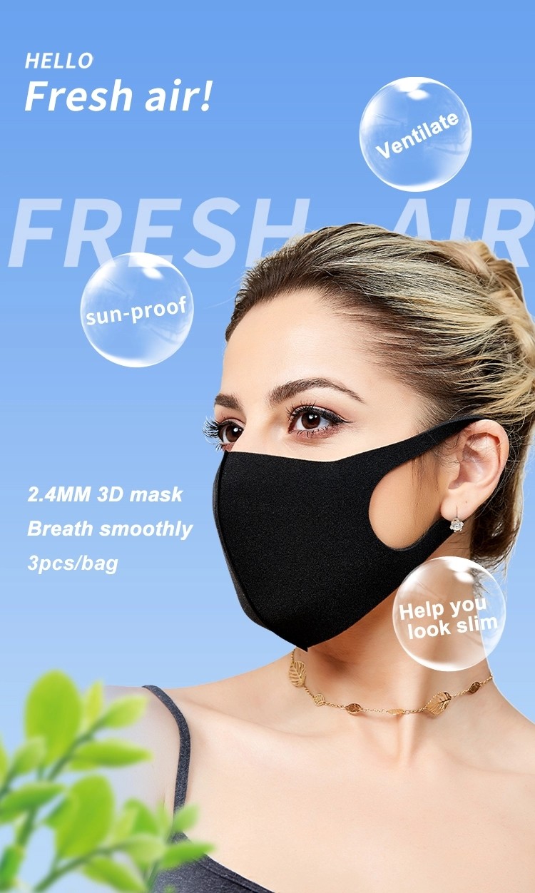 Washable Polyurethane SpongeCivil Face Mask Eco Friendly With Valve Filter