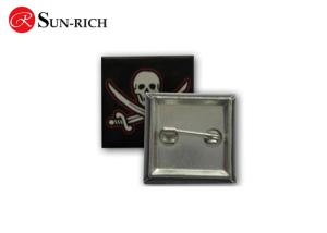 Quality Promotion 4cm Square Tinplate Badges with plastic base wholesale