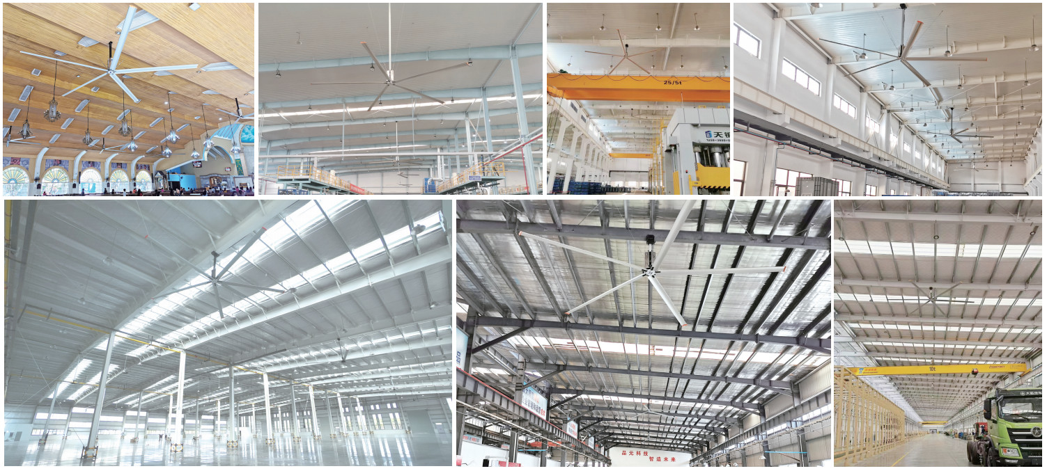 7.3m Gearbox Type Big Warehouse Ceiling Fans Powerful Cooling For Large Areas