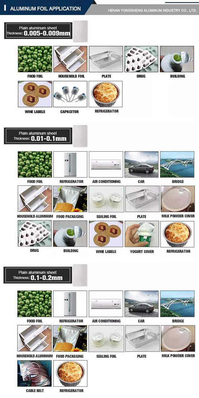 Flame Retardant Oil-Proof Silver / Gold Embossed Aluminum Foil Series 1000 3000 8000