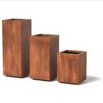 Decorative garden long rectangle corten steel planter flower pot