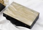Big Eye Pattern Box Clutch Bag , Beige Color Ladies Clutch Bags
