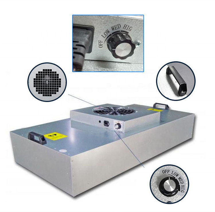 FFU Fan Filter Unit Hepa Design H14 AC Voltage Round Hood Cover