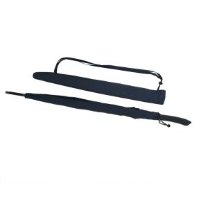 Quality Navy Blue Small Windproof Umbrella Black Metal Double Ribs Straight Handle wholesale