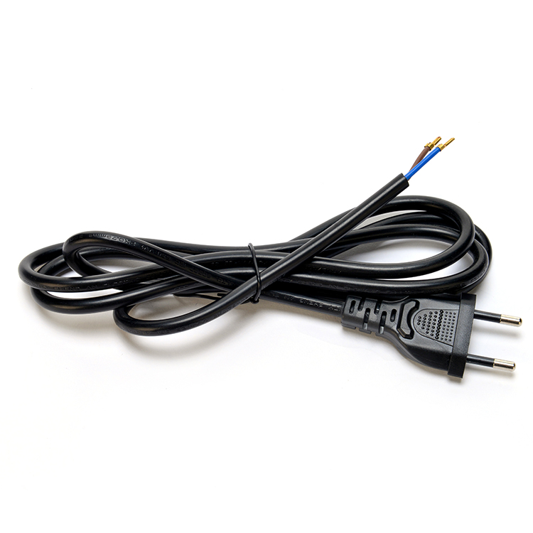 Oxygen Free Bared Stranded Copper Conductor Material 2.5A Brazil 2 Round Pin Plug Power Cords for Household Appliances