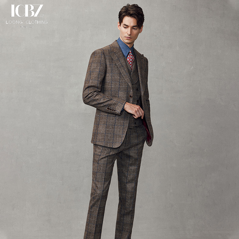 Customized Designs Single Breasted Two Buttons Wool and Silk Suit for Men's Wedding