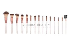 Quality Chocolate Color Synthetic Makeup Brushes With Pearl White Handle wholesale