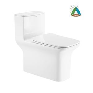 Quality SASO One Piece Toilets , Siphonic Dual Flush Ceramic Toilet Bowl wholesale