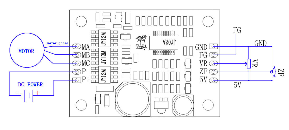12V 24V Low Power Brushless DC Motor Driver Bldc Controller Board JYQD-V8.10B