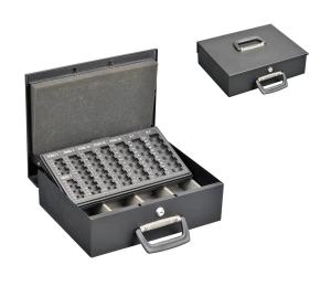 Quality OEM Service Metal Cash Box Euro Coin Collection With Removable Coin Tray wholesale