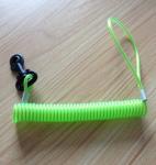Transparent green stainless steel cord lanyard steel coil spring with plastic