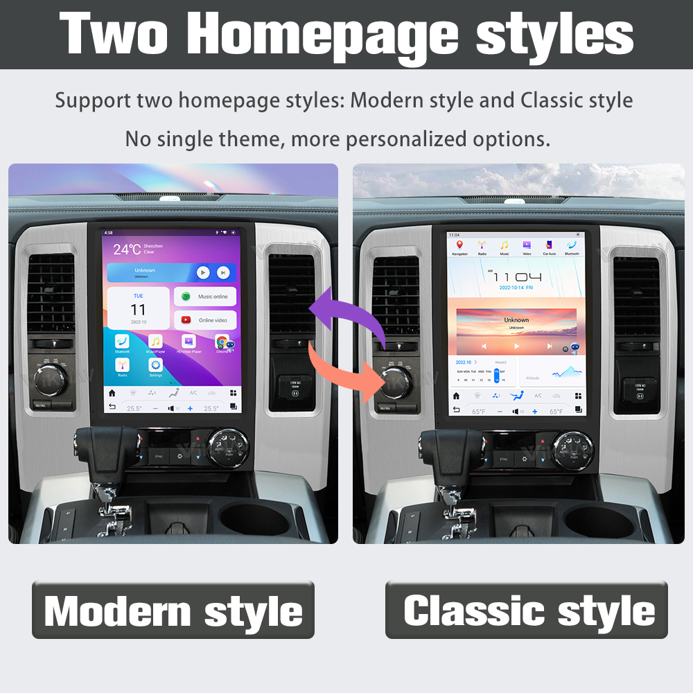 12.1 inch Android Auto Car radio For 2008-2011 Dodge Ram GPS Multimedia player Touch Screen Support Wireless Carplay