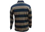 Colorful Mens Long Sleeve Striped Polo Shirts , 2 Piece Collar Mens Knitted Polo