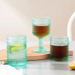 Hobnail Highball Beaded Drinking Glasses 15 Oz Green 430ml Vintage Old Fashioned