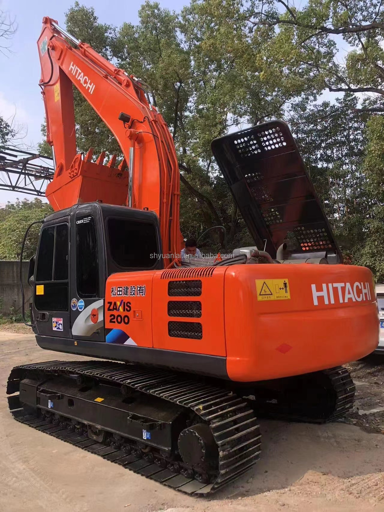 0.8m3 20T Used ZX200 Excavator ISUZU Engine 63KW