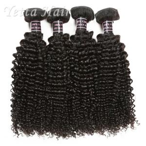 Quality Kinky Curl Indian Human Hair Extensions Natural Black Without Chemical wholesale
