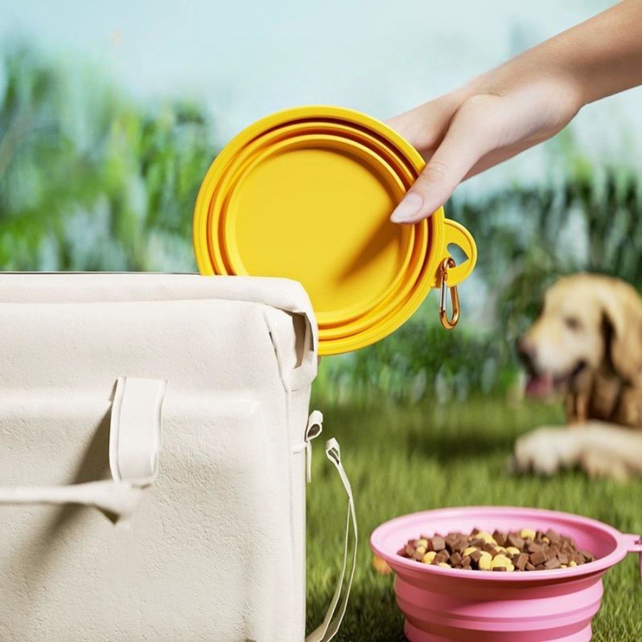 Silicone Collapsible Dog Bowls BPA Free Portable Foldable Travel Bowl For Pet Cat Food Water Feeding Dish For Camping