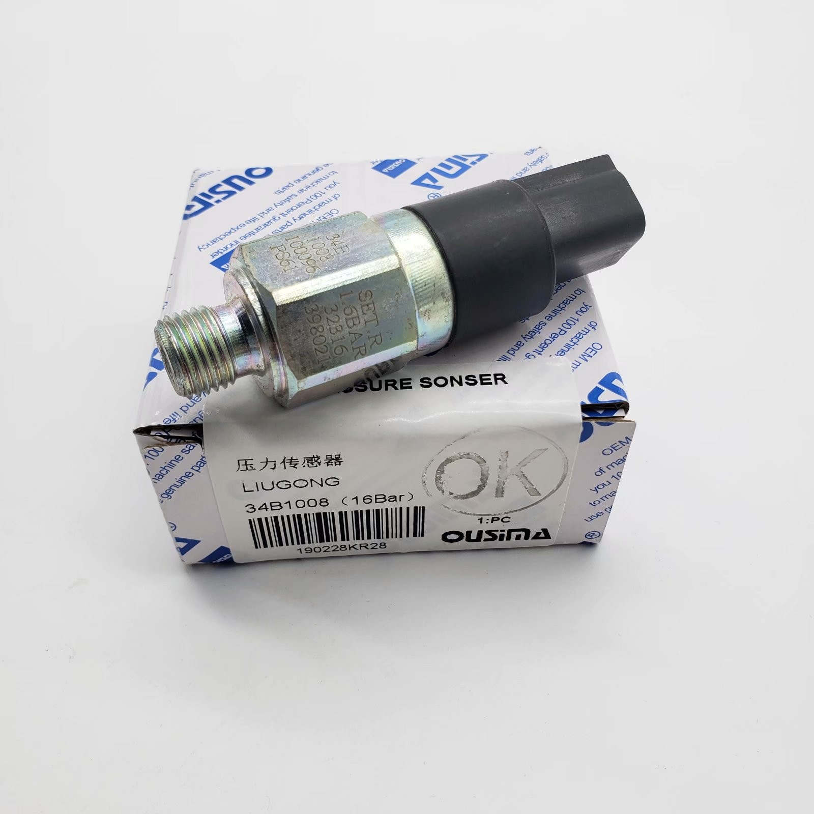 OUSIMA 34B1008 Excavator Parts Pressure Switch For LIUGONG 34B1008(1.6 Bar)