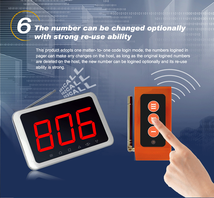 long range signal table call bell 2.5km wireless push button