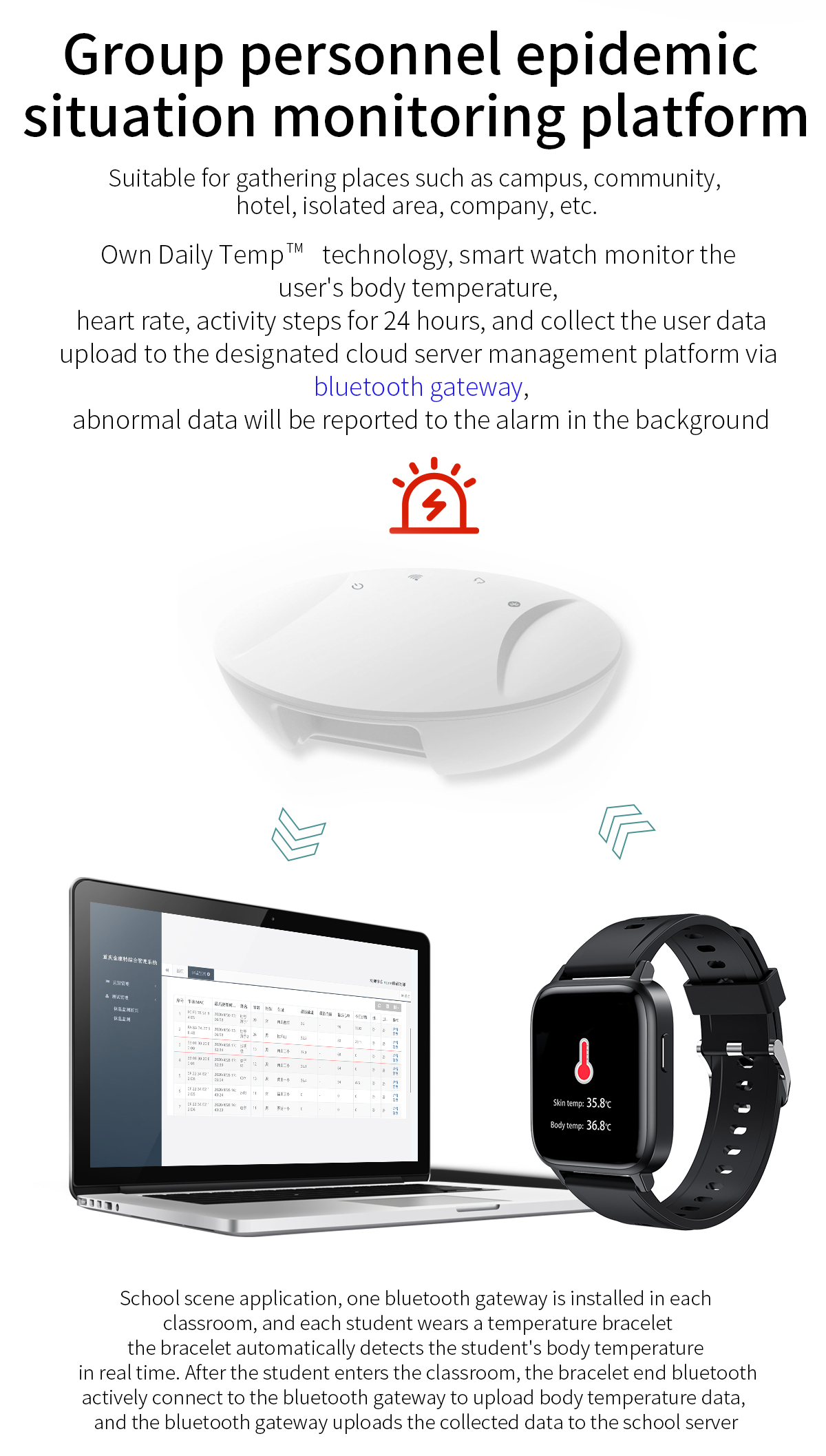 1.3 Inch GT8 Smart Watch Body Temperature Detection 1.3 Inch 240*240 180mAh