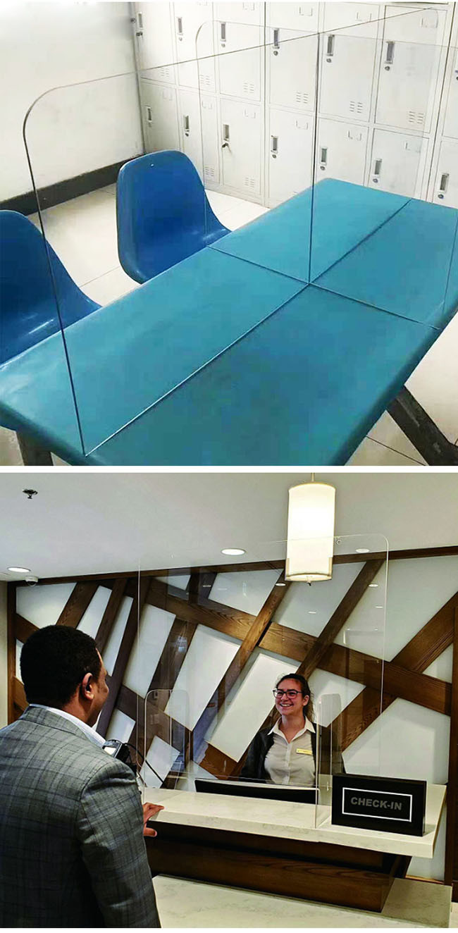 Desk Clear Opal 20mm Acrylic Sneeze Guard