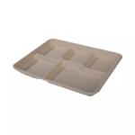 Biodegradable 5 Compartment Disposable Food Tray Sugarcane Bagasse Biodegradable
