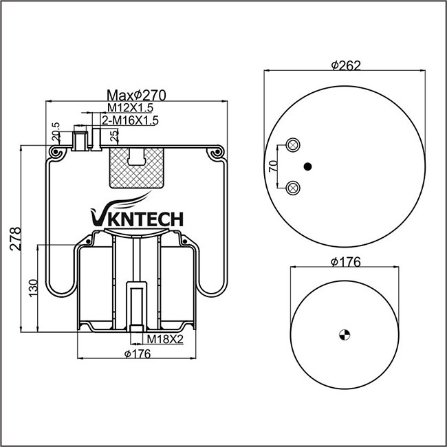 4882N1P05 Contitech Air Spring For MAN 81.43601.6036 Vkntech 1K6036