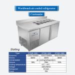Stainless Steel Double Door Top Freezer Refrigeration 150 Lbs Upright Refrigerat